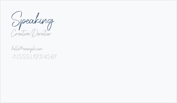 Speaking Business Card