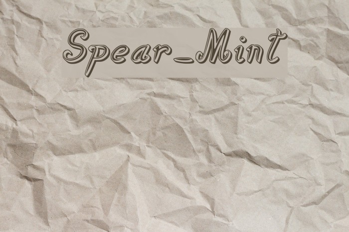 Spear_Mint Font examples