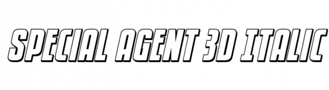 Special Agent 3D Italic  Frei Schriftart Herunterladen