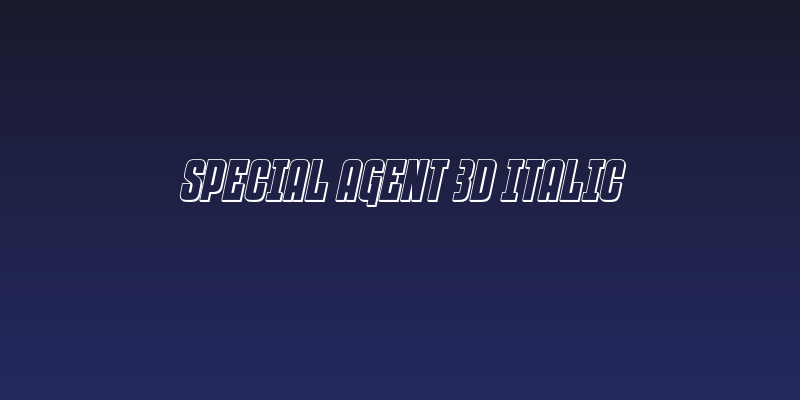 Special Agent 3D Italic Social Header