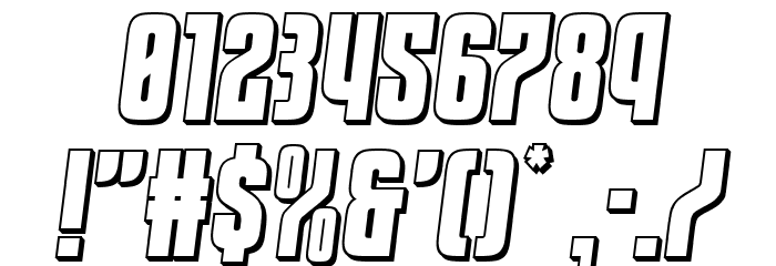 Special Agent 3D Semi-Italic Font OTHER CHARS