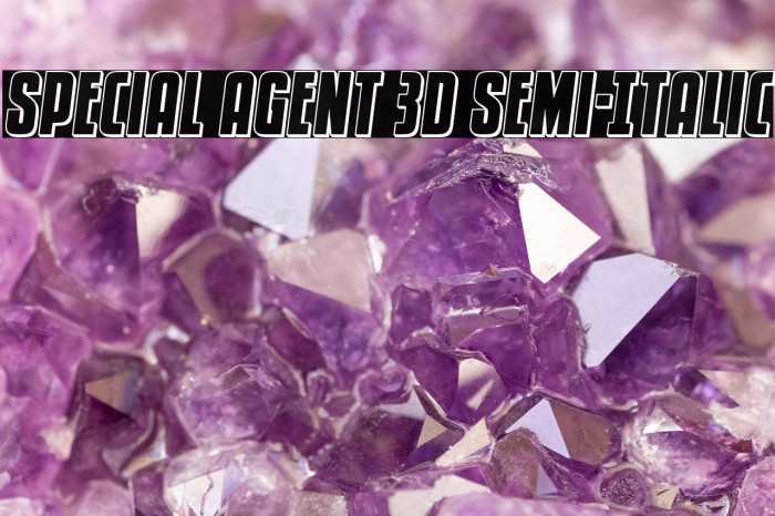 Special Agent 3D Semi-Italic Example 1
