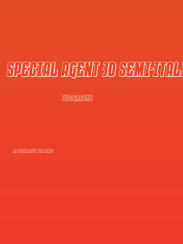 Special Agent 3D Semi-Italic Poster