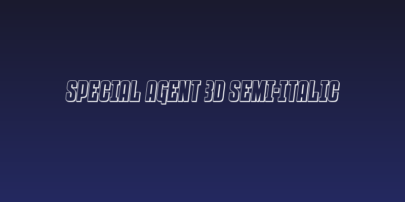 Special Agent 3D Semi-Italic Social Header