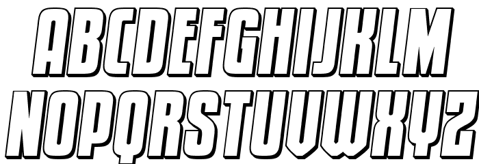Special Agent 3D Semi-Italic Font LOWERCASE