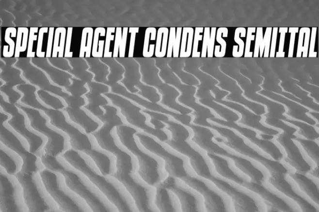 Special Agent Condens SemiItal Font examples
