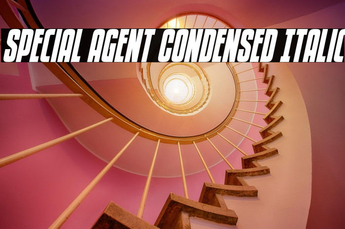Special Agent Condensed Italic Example 1