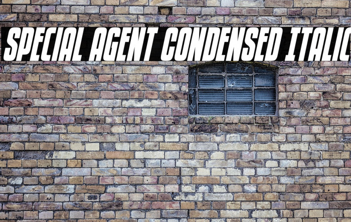 Special Agent Condensed Italic Example 3