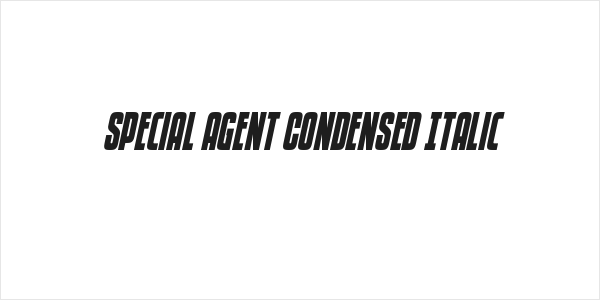 Special Agent Condensed Italic Logo