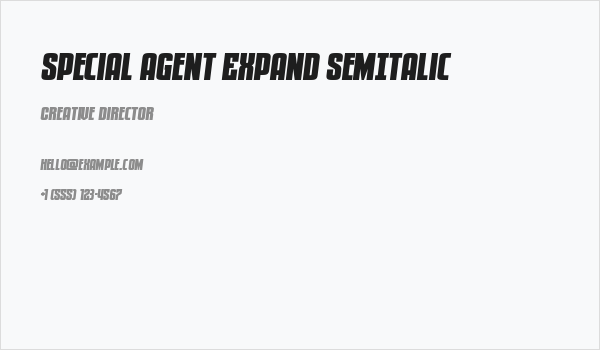 Special Agent Expand SemItalic Business Card