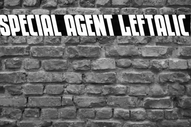 Special Agent Leftalic Font examples