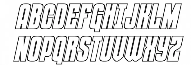 Special Agent Outline Italic 字体 大写