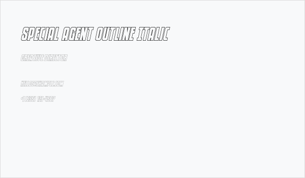 Special Agent Outline Italic Business Card