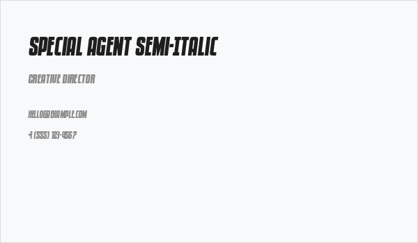 Special Agent Semi-Italic Business Card