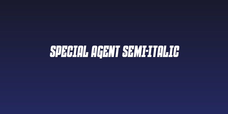 Special Agent Semi-Italic Social Header