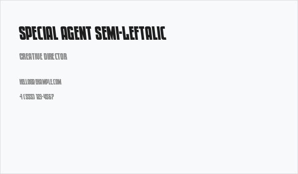 Special Agent Semi-Leftalic Business Card