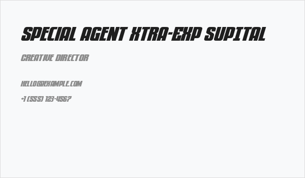 Special Agent Xtra-Exp SupItal Business Card