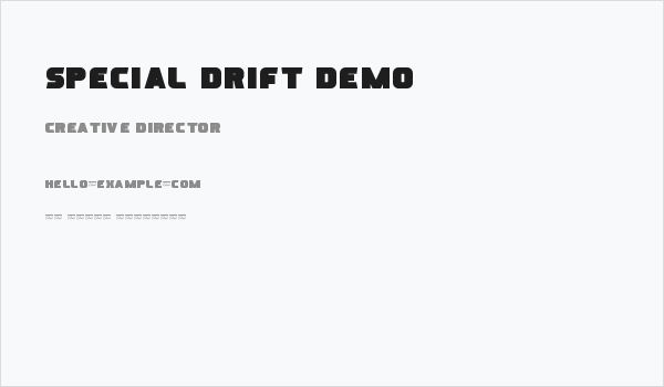 Special Drift Demo Business Card
