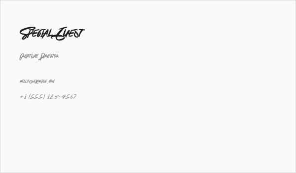 Special Guest Business Card