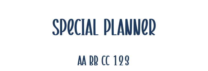 Special Planner Font Preview