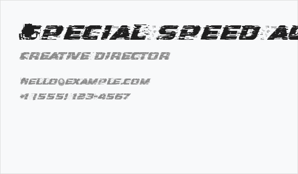 Special Speed Agent Business Card