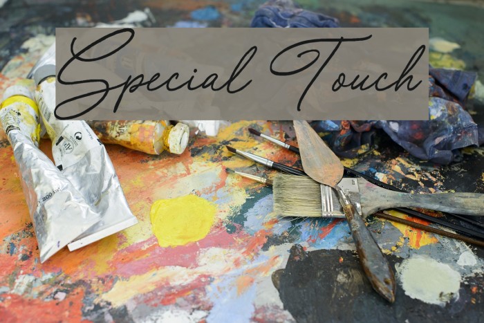 Special Touch Font examples