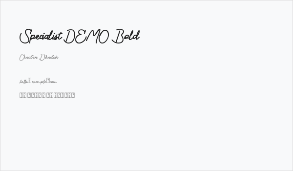 Specialist DEMO Bold Business Card