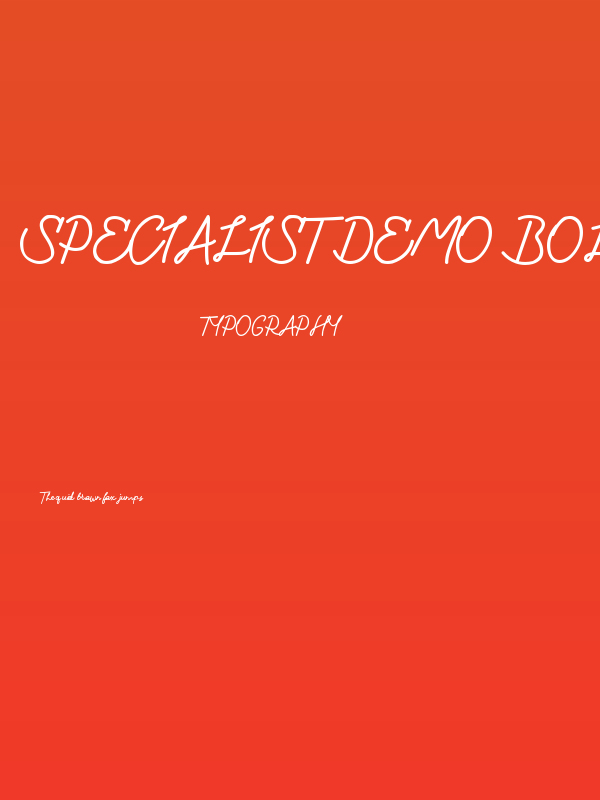 Specialist DEMO Bold Poster