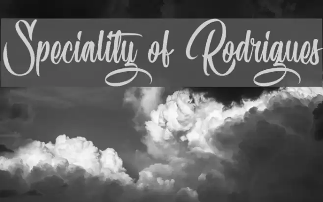 Speciality of Rodrigues Font examples