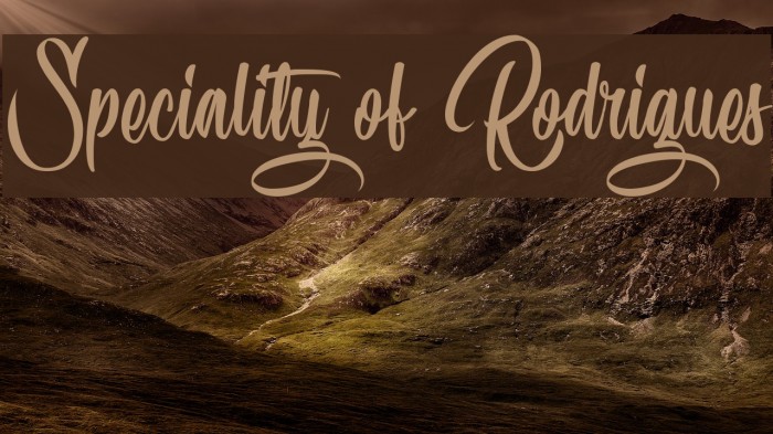 Speciality of Rodrigues Schriftart examples