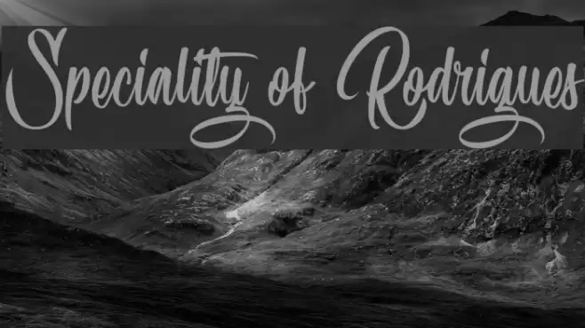 Speciality of Rodrigues Font examples