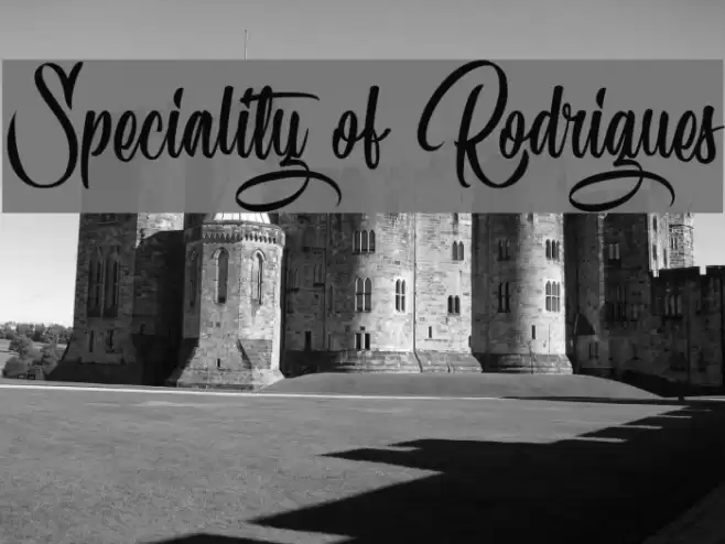Speciality of Rodrigues Font examples