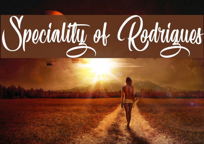 Speciality of Rodrigues Шрифта examples
