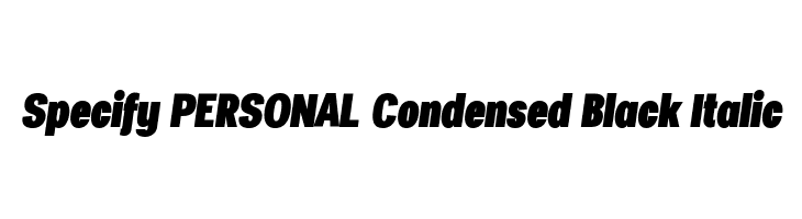Specify PERSONAL Condensed Black Italic Font