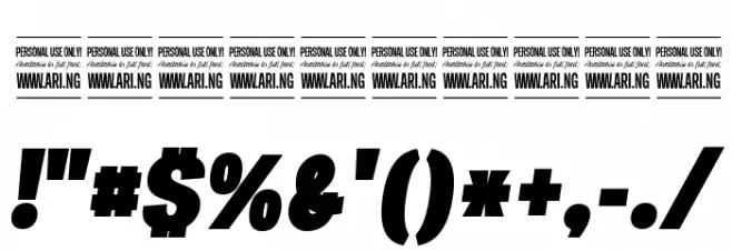 Specify PERSONAL Condensed Black Italic Font OTHER CHARS