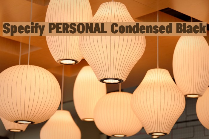 Specify PERSONAL Condensed Black Font examples