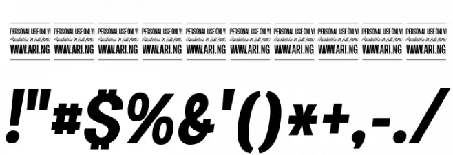 Specify PERSONAL Condensed Bold Italic Font OTHER CHARS