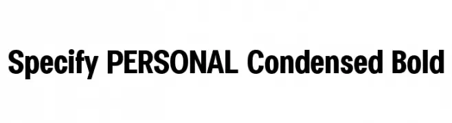 Specify PERSONAL Condensed Bold  Free Fonts Download