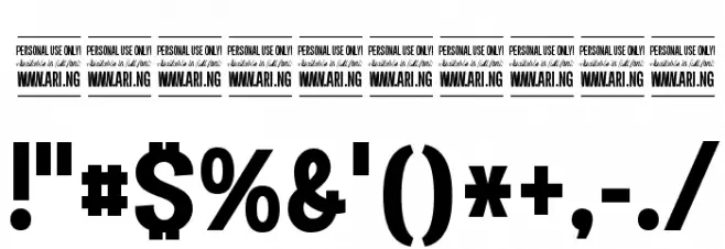 Specify PERSONAL Condensed Bold Font OTHER CHARS