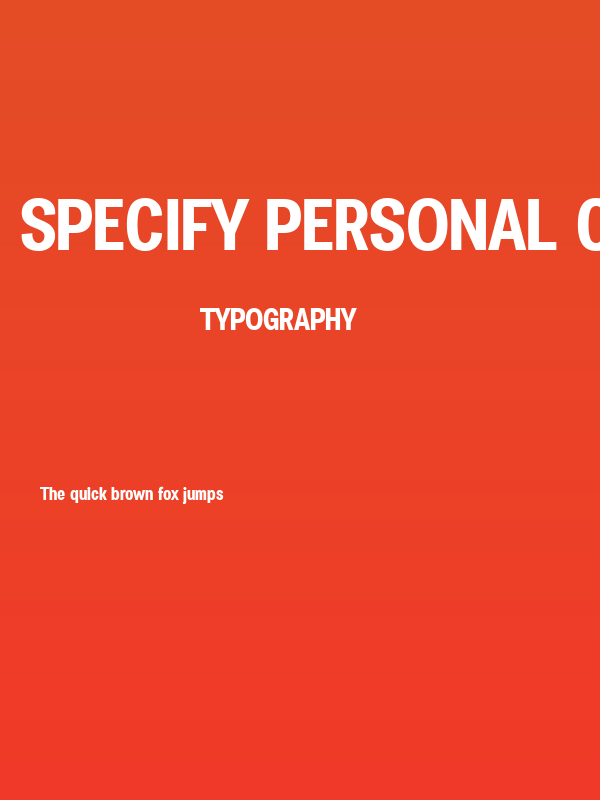 Specify PERSONAL Condensed Bold Poster