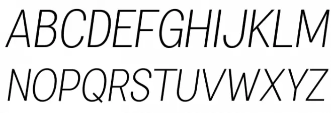 Specify PERSONAL Condensed Light Italic Шрифта ВЕРХНИЙ