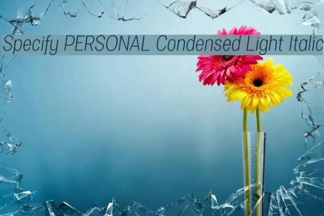 Specify PERSONAL Condensed Light Italic Example 1