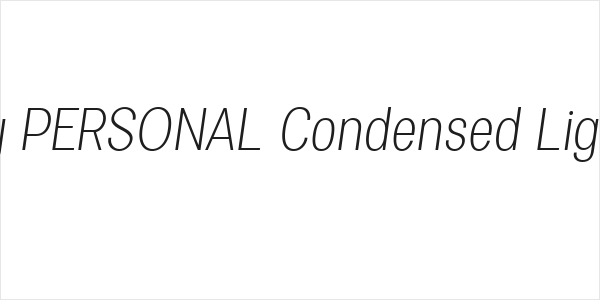 Specify PERSONAL Condensed Light Italic Logo