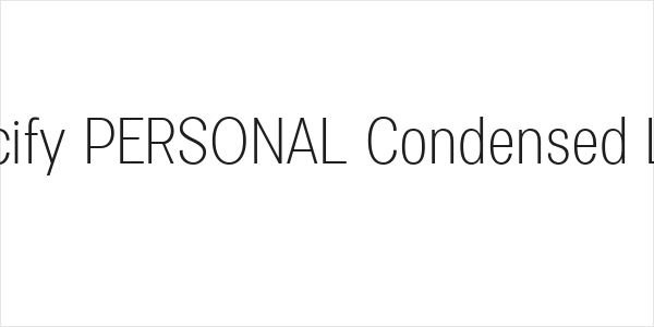 Specify PERSONAL Condensed Light Logo