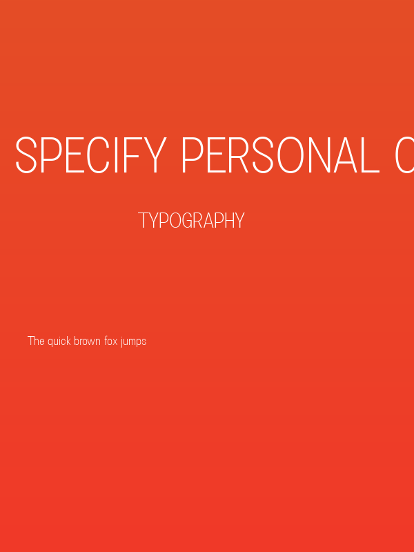 Specify PERSONAL Condensed Light Poster