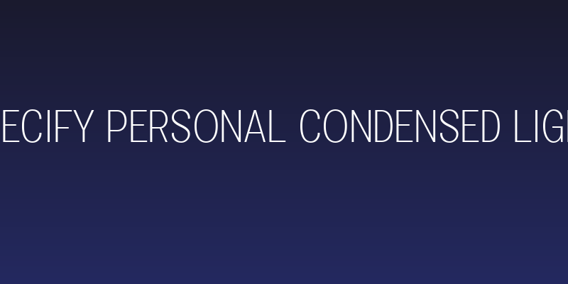 Specify PERSONAL Condensed Light Social Header