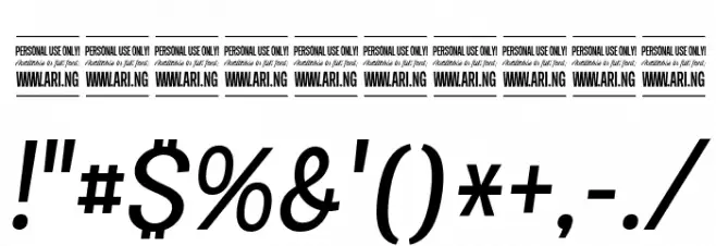 Specify PERSONAL Condensed Medium Italic Font OTHER CHARS