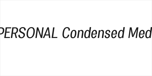 Specify PERSONAL Condensed Medium Italic Logo