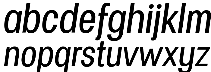 Specify PERSONAL Condensed Medium Italic Font LOWERCASE
