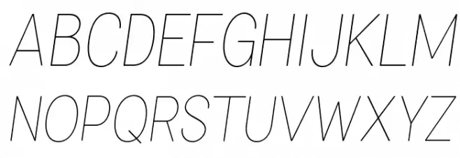 Specify PERSONAL Condensed Thin Italic 字体 大写